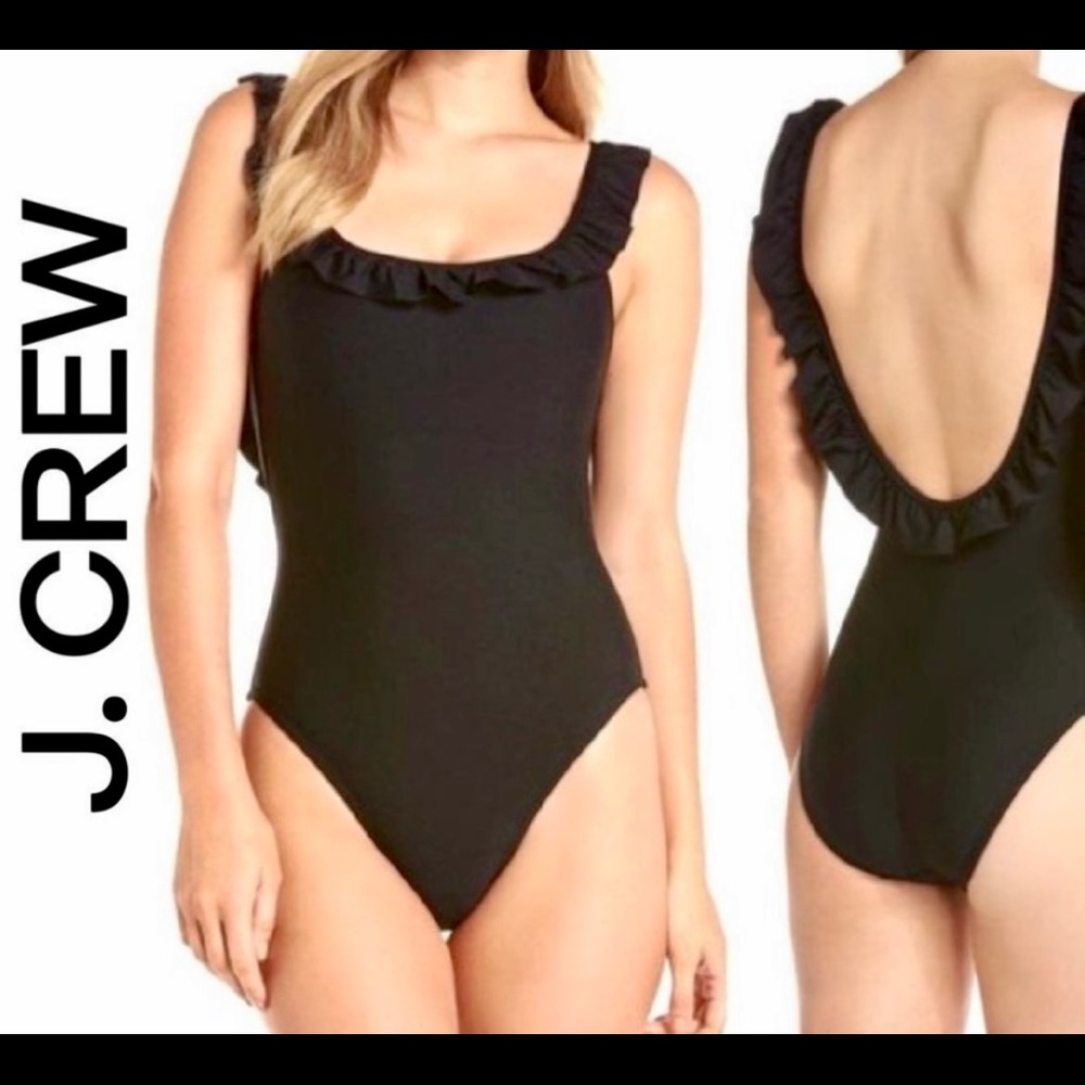 J.Crew ruffle scoop back one piece swim